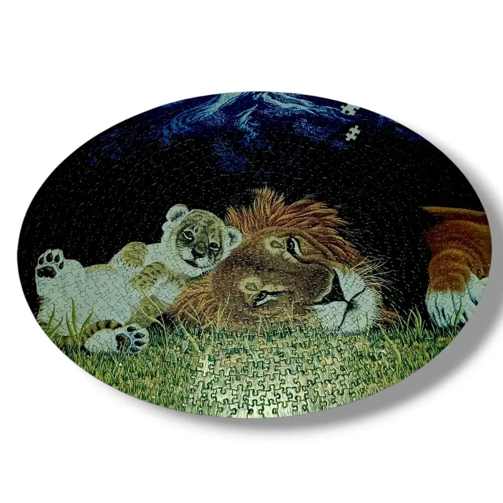 Vintage Milton Bradley Schimmel Mother & Father Puzzle-700 Pieces-2000-Lions